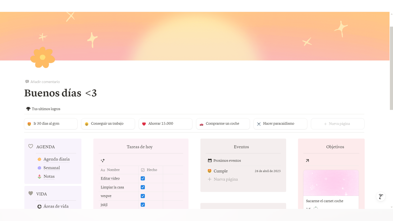 Notion | Plantilla Edición Sol ˚₊‧꒰ა ☆ ໒꒱ 